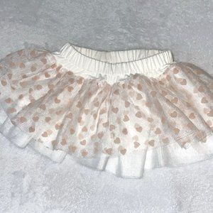 Baby Essentials White and Pink Heart Tutu 6M NWOT
